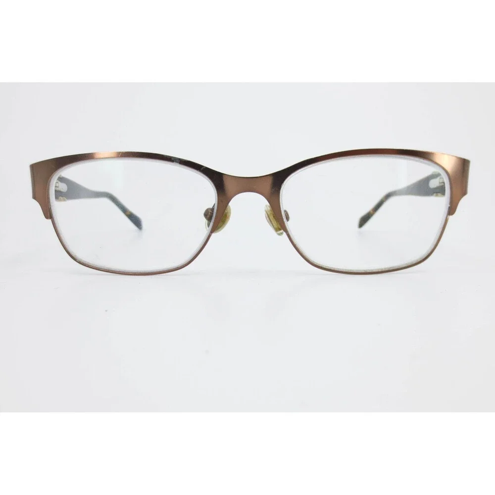 Salvatore Ferragamo Bronze Tortoise Eyeglass Frames Rectangular 35400